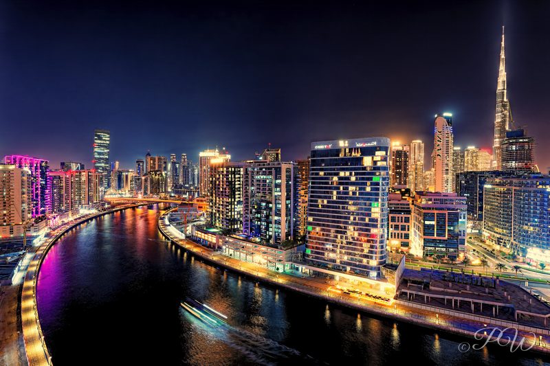 Dubai city at night