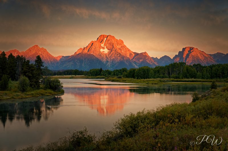 Mount Moran view from Oxbow Bend in the Grand Teton National Park, Wyoming