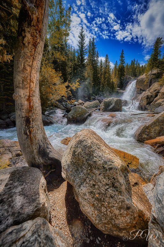 Mountain stream and waterfall