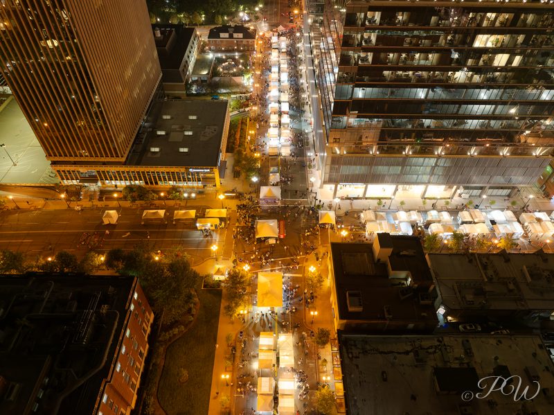 St. Louis Art Fair 2023 from above at night
