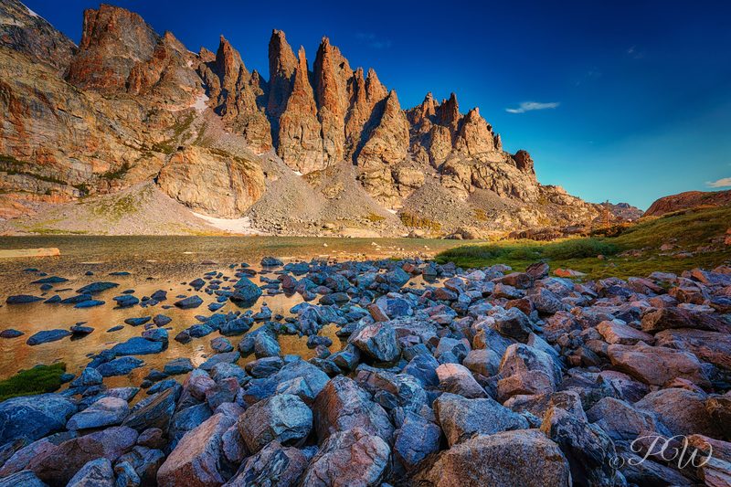 Sky Pond lake in Rocky Mountain National Park, Colorado